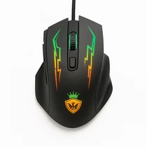 Vezetékes gamer egér, 6 gombos, RGB LED világítással, állítható DPI