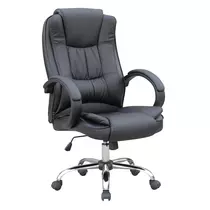 Prémium relax főnöki irodai szék króm lábakkal karfával - fekete színben