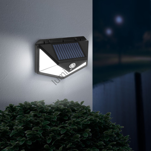 100 LED-es Napelemes Fali Lámpa Mozgásérzékelovel Eroteljes és Energiatakarékos