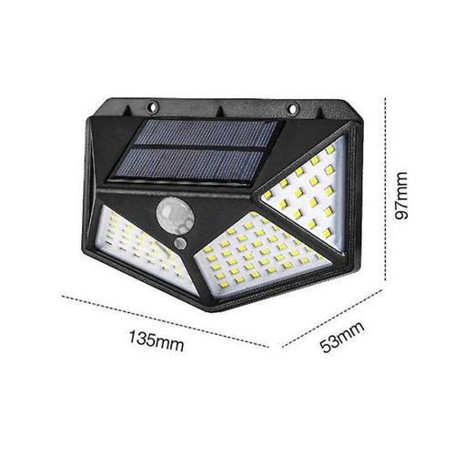 100 LED-es Napelemes Fali Lámpa Mozgásérzékelovel Eroteljes és Energiatakarékos