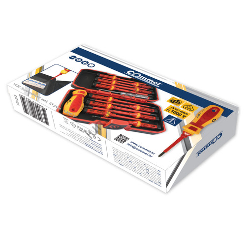 13 darabos szigetelt mégnes csavarhúzó készlet – SL, PH, PZ, T, 1000V, IEC 60900