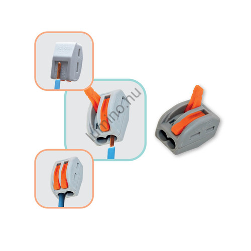 2-utas vezetékösszekötő, 0.2-4 mm2, 32A, 250V/4kV, 20 db-os kiszerelés