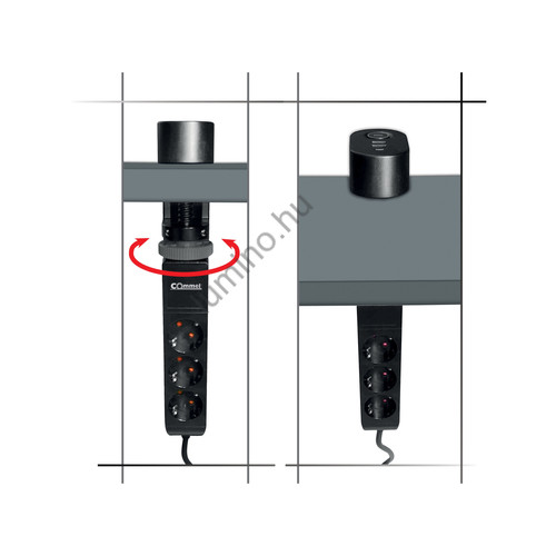 3-utas asztali elosztó, USB-A + USB-C töltőportokkal, 16A, 3680W, 1,4m kábel