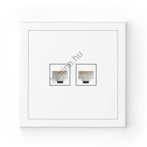 Adria dupla RJ45 CAT6 aljzat kerettel, fehér nagy sebességű hálózati csatlakozás Adria dupla RJ45 CAT6 aljzat kerettel, fehér nagy sebességű hálózati csatlakozás