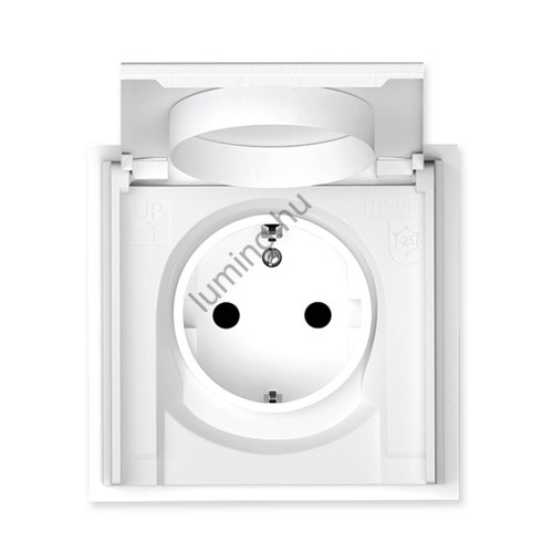 Adria fehér Schuko dugalj fedéllel, IP44, gyorscsatlakozóval, 16A, 250V