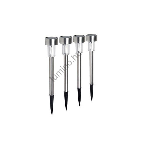 24 db leszúrható napelemes inox LED kerti világítás, hidegfehér, 30 cm magas