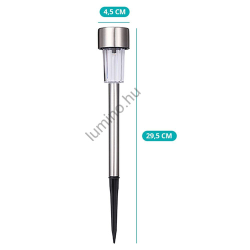24 db leszúrható napelemes inox LED kerti világítás, hidegfehér, 30 cm magas