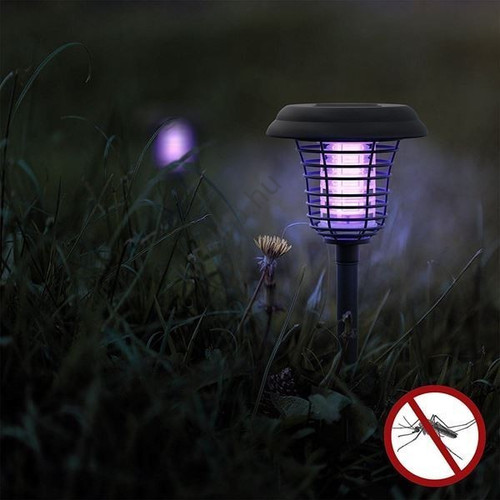 Napelemes LED szúnyogriasztó lámpa, UV lila és fehér LED, szolár töltéssel