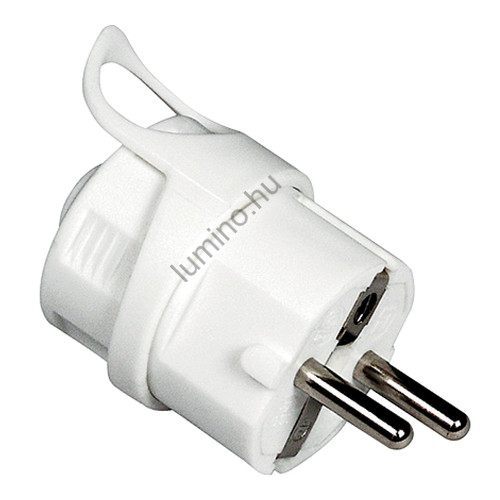Dugvilla földelt schuko 16A, 250V, fehér, IP20, biztonságos csatlakoztatáshoz