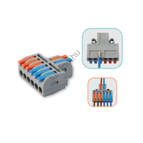 Gyors Kábelcsatlakozó 10 db – 2-6 Pólusú, 0,2-4,0 mm2 Vezetékhez, 0,2-2,5 mm2