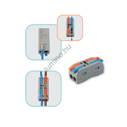 Gyors vezetékösszekötő szett, 2-2 pólus, 0,2-4,0 mm2 kábelhez, 10 db/csomag