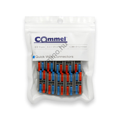 Gyors vezetékösszekötő szett, 2-2 pólus, 0,2-4,0 mm2 kábelhez, 10 db/csomag