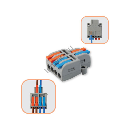 Gyors vezetékösszekötő szett, 2-4 pólus, 0.2-4 mm2, 5 db/csomag