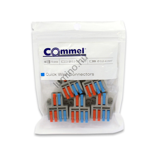 Gyors vezetékösszekötő szett, 2-4 pólus, 0.2-4 mm2, 5 db/csomag