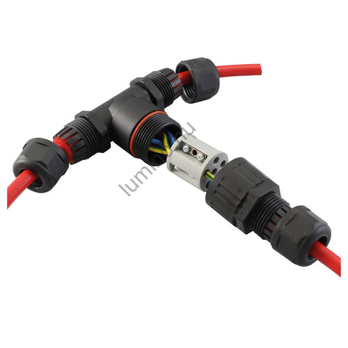 IP68 T-elágazó csatlakozó, 5 vezetékhez, 1-2,5 mm2 keresztmetszet IP68 T-elágazó csatlakozó, 5 vezetékhez, 1-2,5 mm2 keresztmetszet