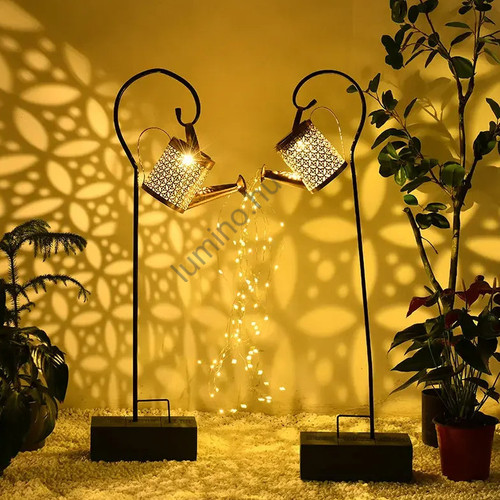 Napelemes locsolókanna LED lámpás, vízsugár-effekttel, meleg fehér IP44 Napelemes locsolókanna LED lámpás, vízsugár-effekttel, meleg fehér IP44