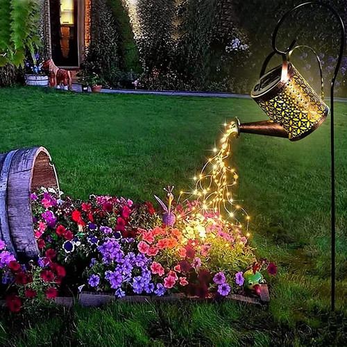 Napelemes locsolókanna LED lámpás, vízsugár-effekttel, meleg fehér IP44 Napelemes locsolókanna LED lámpás, vízsugár-effekttel, meleg fehér IP44