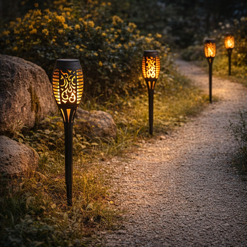 LED kerti láng imitációs lámpa napelemes meleg fehér láng effekt, IP44