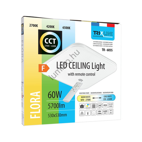 LED mennyezeti lámpa TR-605S - FLORA 60W 5700lm 53x53cm CCT + távirányító LED mennyezeti lámpa TR-605S - FLORA 60W 5700lm 53x53cm CCT + távirányító