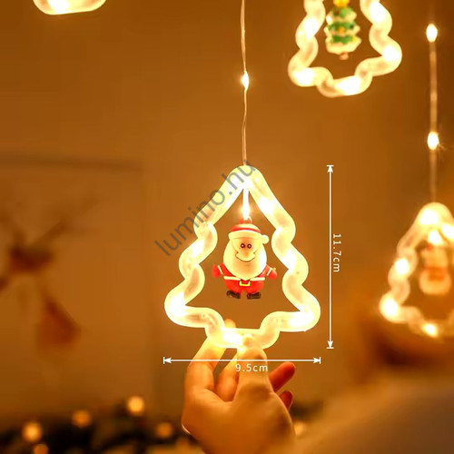Karácsonyi figurás 110 LED 3 métes melegfehér fényfüzér dekoráció - 8 programos