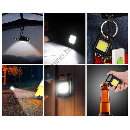 Multifunkciós mini COB LED lámpa – USB-s, kulcstartó, sörnyitó, mágneses Multifunkciós mini COB LED lámpa – USB-s, kulcstartó, sörnyitó, mágneses