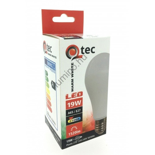 QTEC LED Izzó A65 19W E27 Gömb Fényforrás 2700K (1520 lumen) QTEC LED Izzó A65 19W E27 Gömb Fényforrás 2700K (1520 lumen)
