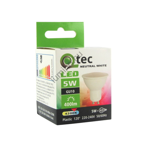 QTEC LED izzó Spot 5W GU10 - Fényforrás 4200K