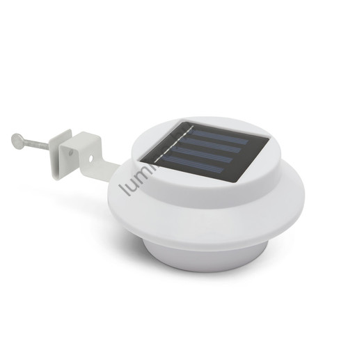 Szolár ereszcsatorna fény - 3 hidegfehér LED-del - fehér
