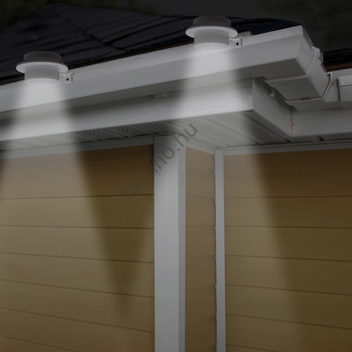 Szolár ereszcsatorna fény - 3 hidegfehér LED-del - fehér