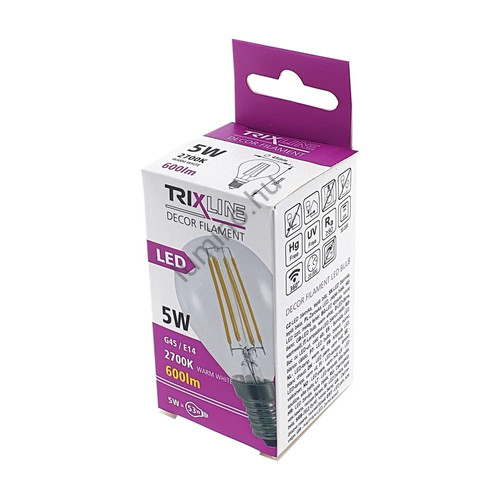 Trixline Led Filament dekor izzó G45 5W E14 kisgömb fényforrás 2700K Trixline Led Filament dekor izzó G45 5W E14 kisgömb fényforrás 2700K
