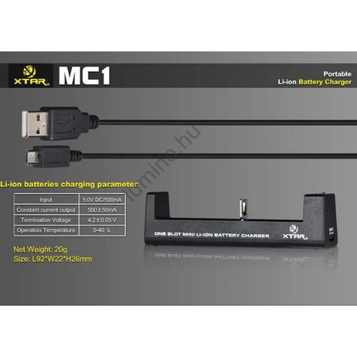 XTAR MC1 Li-Ion akkumulátor tölto