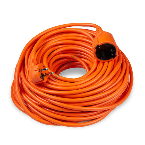 Zelux Hosszabbító 1 utas 30m kábellel 1,5mm2 (narancs színű)