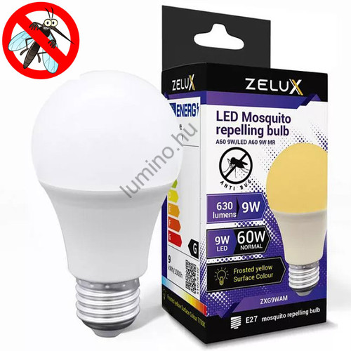Zelux E27 9W rovarriasztó LED izzó – UV-mentes, szúnyogriasztó fény, 630 lumen Zelux E27 9W rovarriasztó LED izzó – UV-mentes, szúnyogriasztó fény, 630 lumen