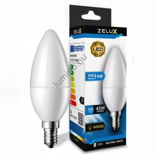 Zelux Led Candle C37 6W E14 4000K Gyertya Izzó Zelux Led Candle C37 6W E14 4000K Gyertya Izzó