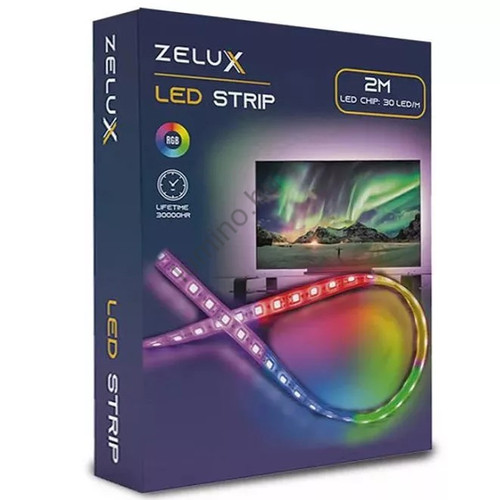 Zelux RGB LED szalag 2 m, állítható színek, 5V, energiatakarékos beltéri világí Zelux RGB LED szalag 2 m, állítható színek, 5V, energiatakarékos beltéri világí