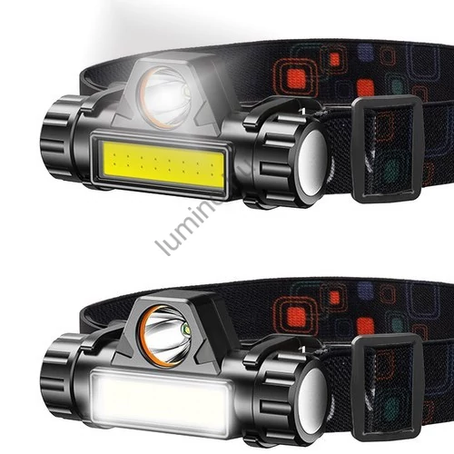 4 az 1-ben fejlámpa mágnessel, COB+CREE LED, USB töltés, 400mAh akkumulátor