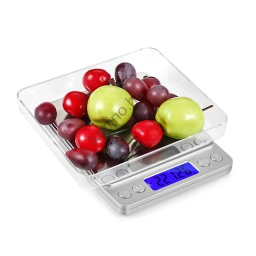 Digitális precíziós mérleg – hordozható kivitel, 0,1 g pontosság, LCD kijelző