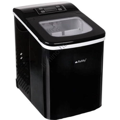 Elektromos jégkészítő 12 kg/24h, gyors jég adagoló, LCD, időzítő, fekete inox
