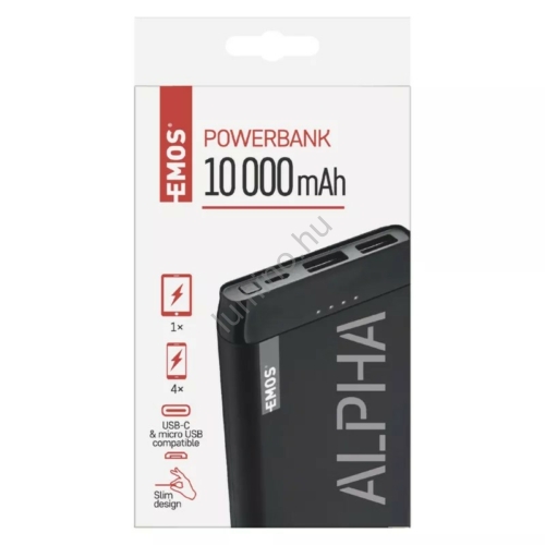 EMOS Powerbank Alpha 10S 10000mAh Fekete