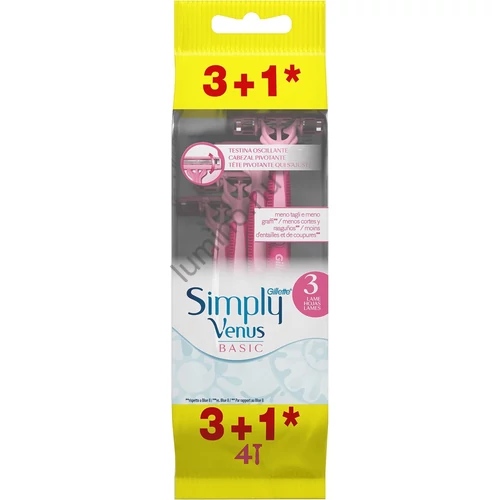 Gillette eldobható borotva női simply venus 3 basic (4 db / csomag)