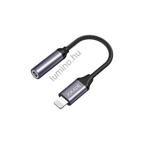 JOKADE 2IN1 Lightning - Jack adapter átalakító kábel fekete