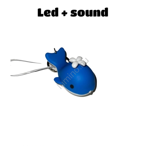 LED-es kulcstartó hanggal Bálna