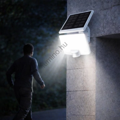 LED Napelemes solár reflektor fény és Mozgásérzékelővel 11W 1500 lm 4000K