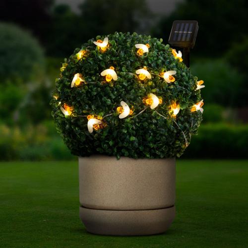 LED napelemes FÉNYFÜZÉR - MÉHECSKE - 20 LED - MELEGFEHÉR