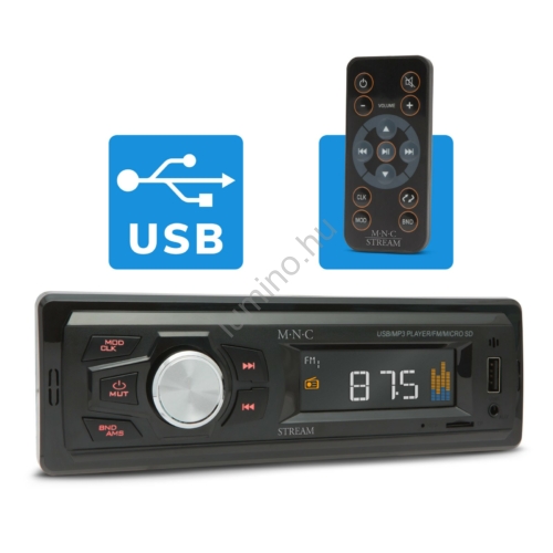 M.N.C  autós rádió fejegység (USB, AUX, microSD)