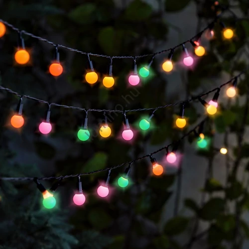 Napelemes kerti lampion LED függeszthető dekor szolár lámpa, 50 led, IP44, 7,9m