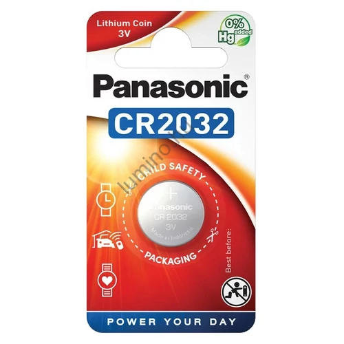 Panasonic CR2032 Lithium elem, 3.0V, 225mAh B1