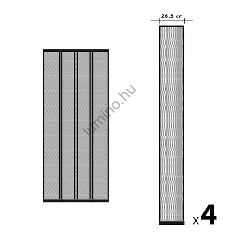 Szúnyogháló szalag ajtóra - max. 100 x 220 cm - fekete