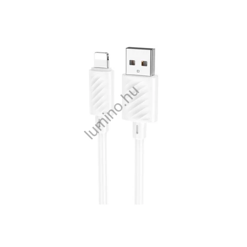 Töltő és adatkábel 200cm fehér lightning X88