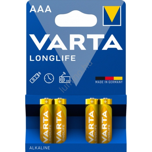 VARTA Longlife Alkáli mikro Tartós elem AAA B4